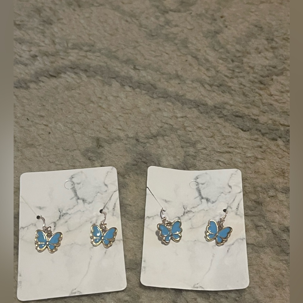 Light Blue Butterfly 🦋 Earrings